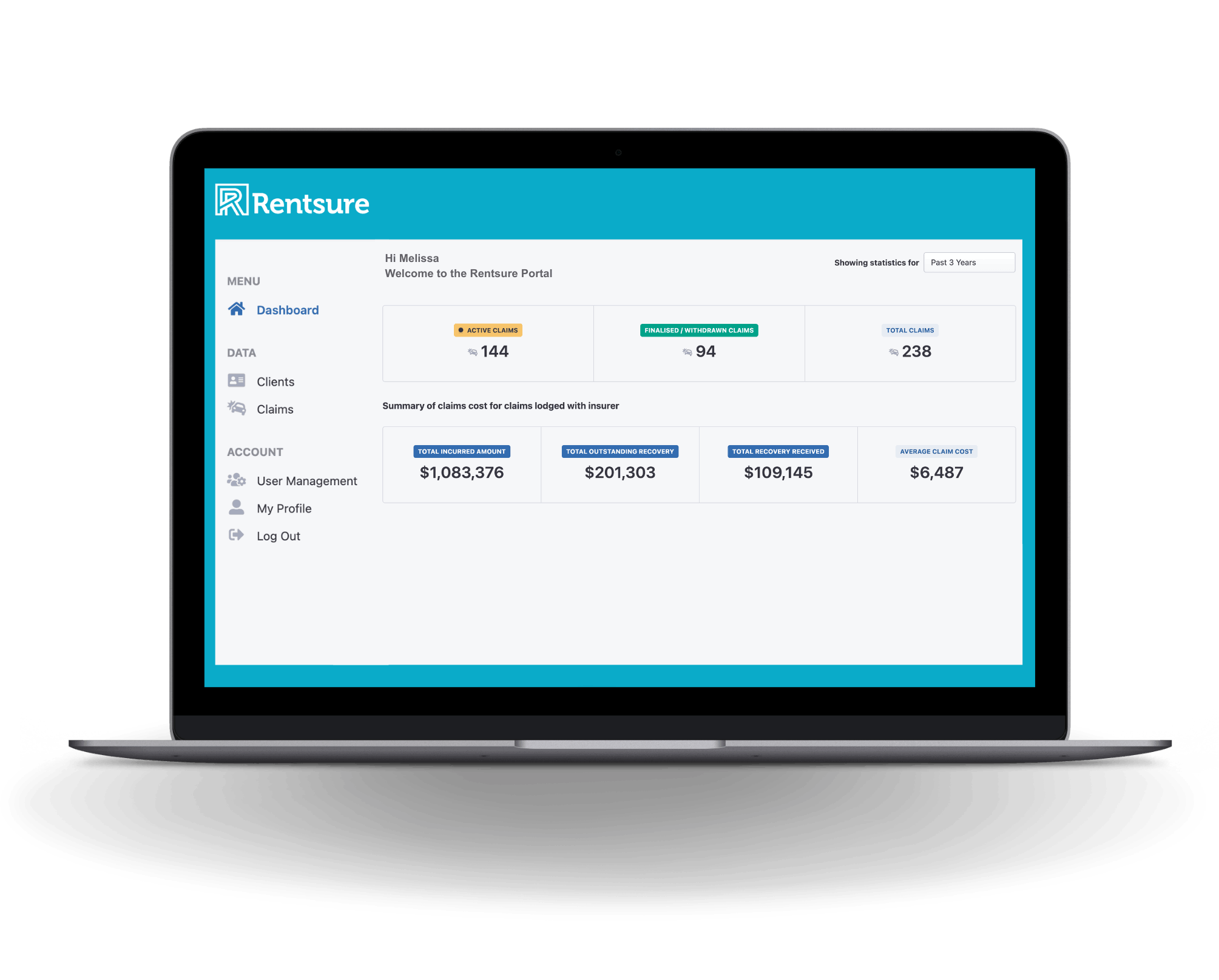 Rentsure 24/7 digital claims management portal